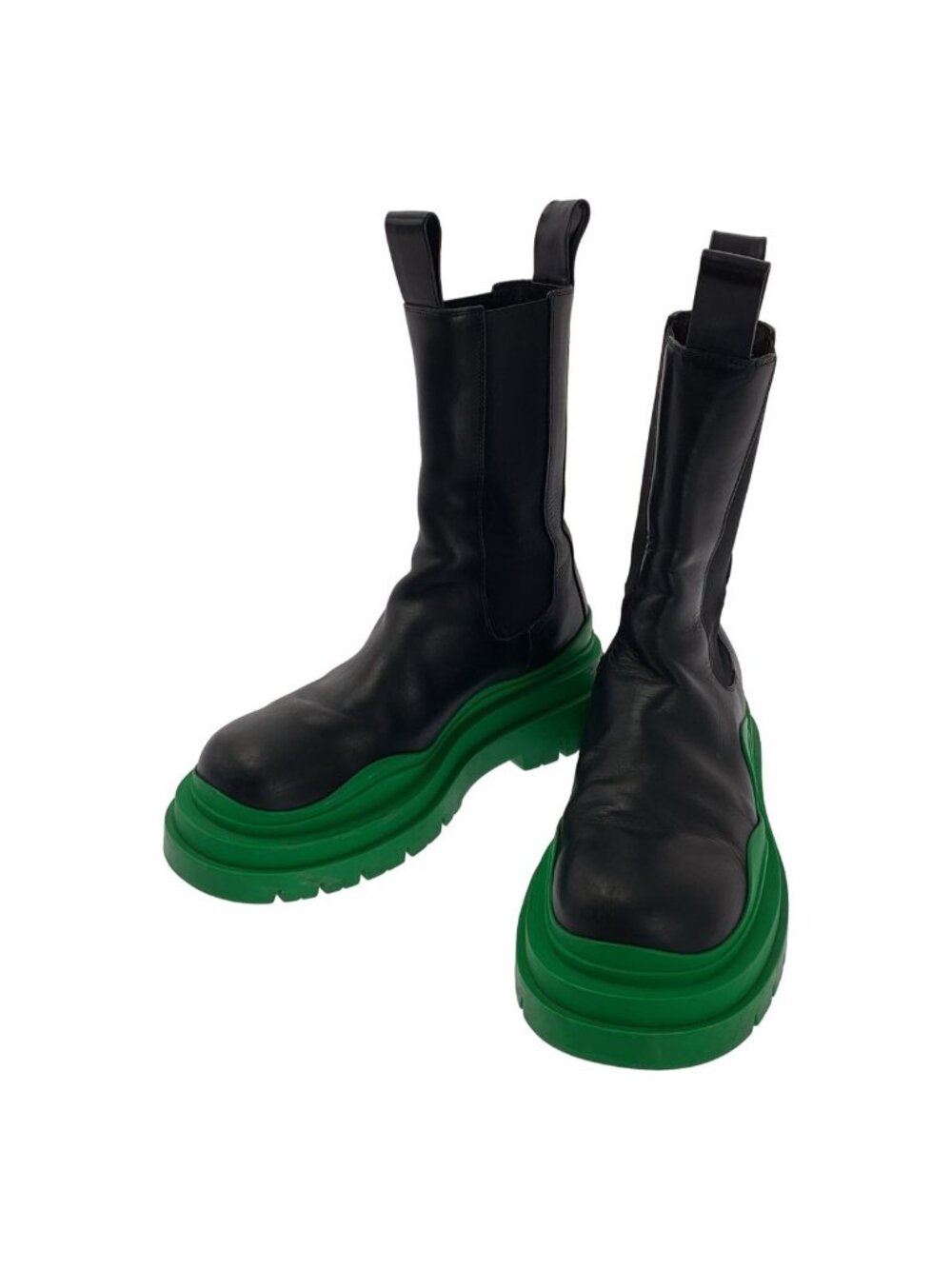 Bottega Veneta Tire Chelsea Boots Black Green 41